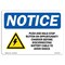 Signmission OSHA Notice Sign, 7" Height, Rigid Plastic, Push And Hold Stop Button On Sign With Symbol, Landscape OS-NS-P-710-L-17919 - alternate 1